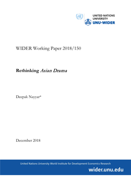 WIDER Working Paper 2018/150: Rethinking Asian Drama