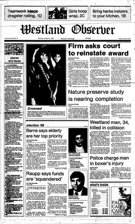 October 3,1988 Westland, Michigan 56 Pages Twenty-Five Cents