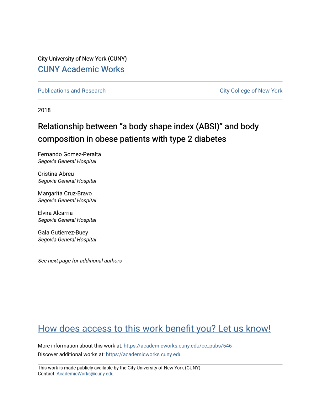 A Body Shape Index (ABSI)” and Body Composition in Obese Patients with Type 2 Diabetes