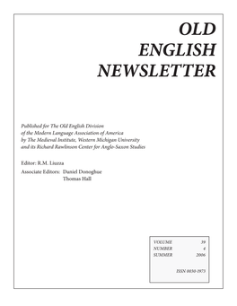 Old English Newsletter