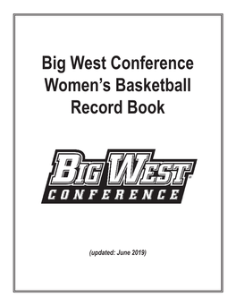 Big West Conference Women's Basketball Record Book