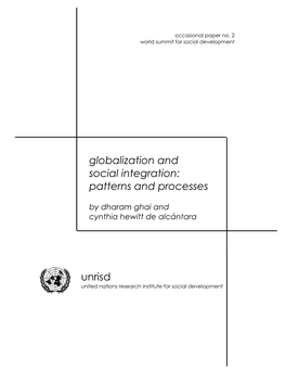 Globalization and Social Integration: Patterns and Processes