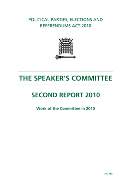 The Speaker's Committee in the Period Covered by This Report 15