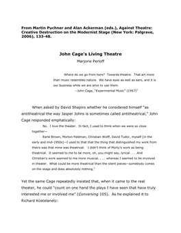 John Cage's Living Theatre