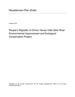 Resettlement Plan (Draft) People's Republic of China: Henan Hebi
