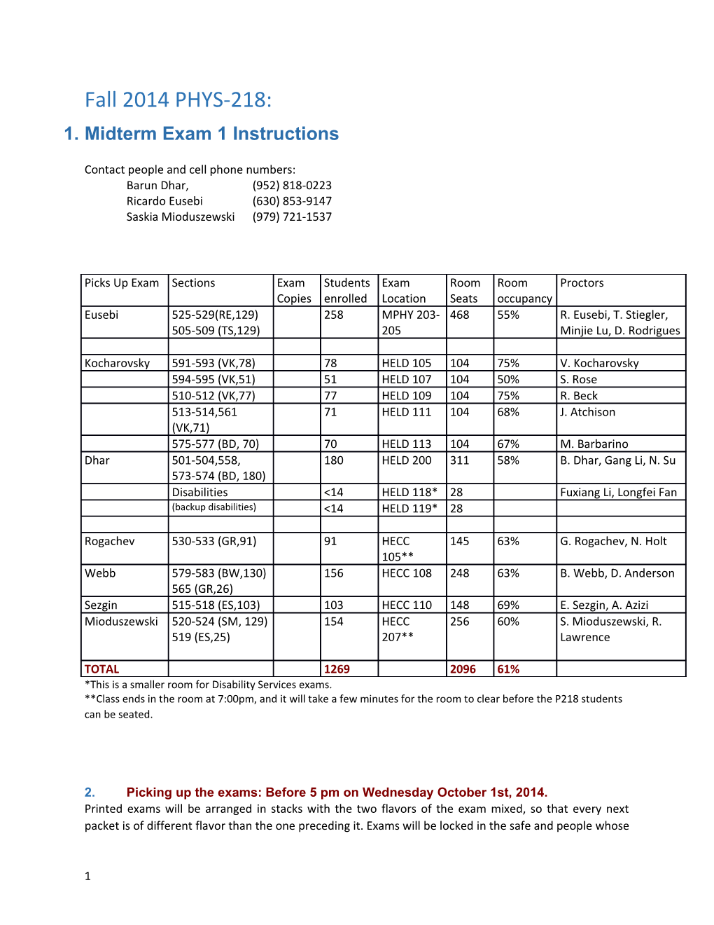 Midterm Exam 1 Instructions