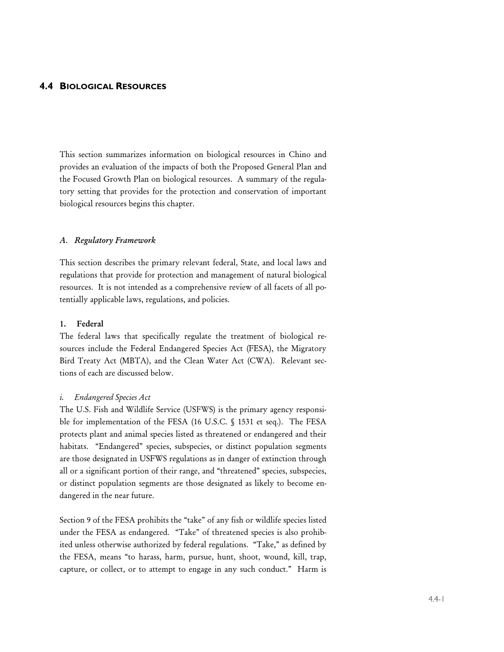 4.4-1 This Section Summarizes Information on Biological Resources