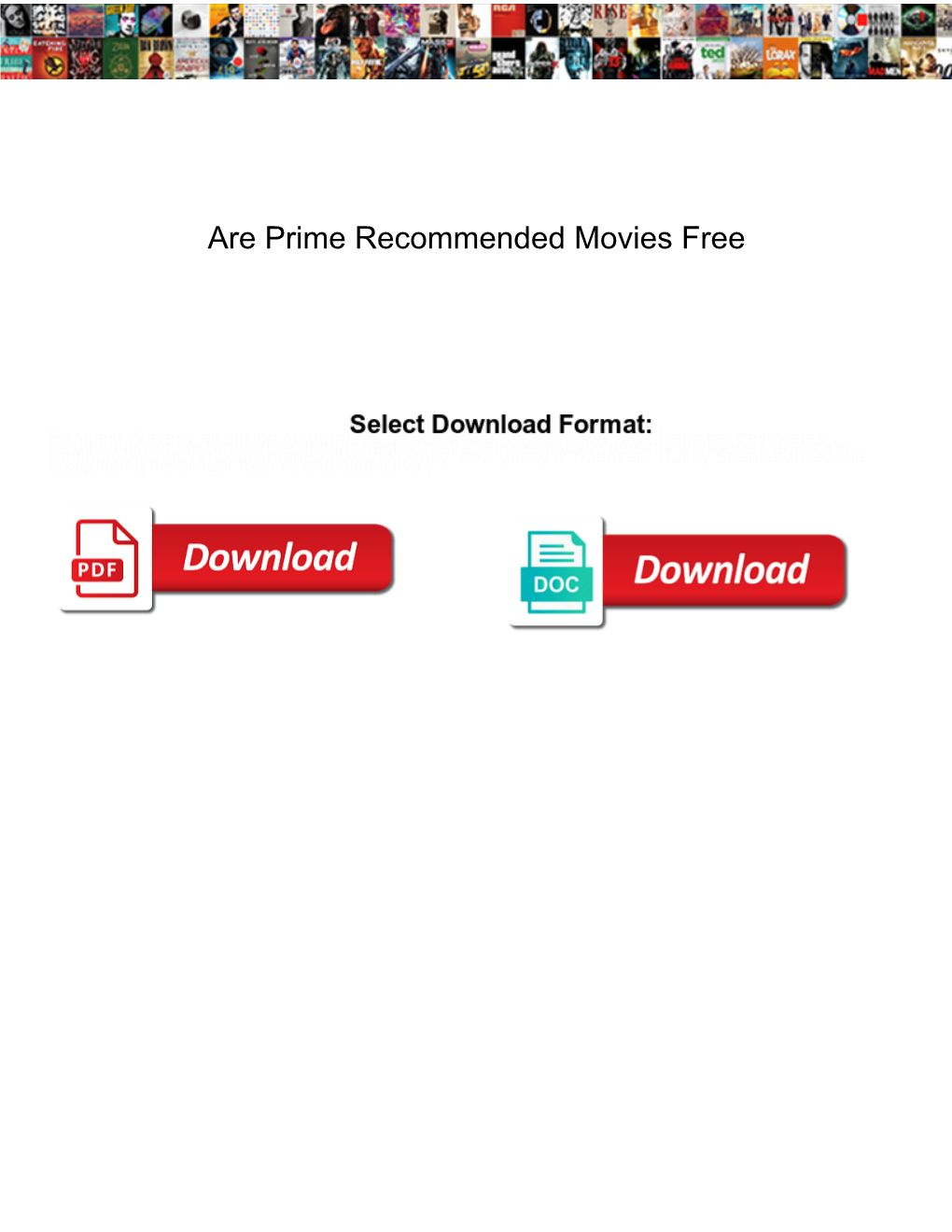 Are Prime Recommended Movies Free