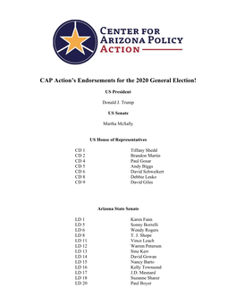 CAP Action's Endorsements for the 2020 General Election!