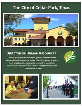 The City of Cedar Park, Texas Director of Human Resources