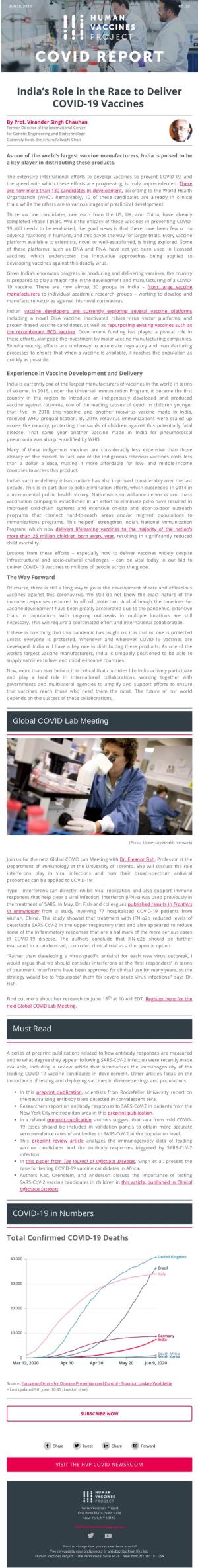 India's Role in the Race to Deliver COVID-19 Vaccines