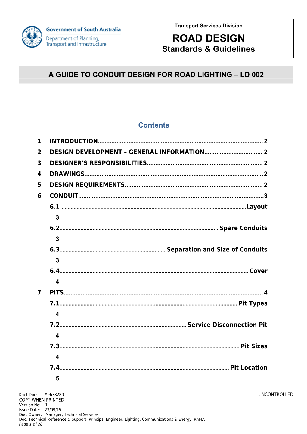 Road and Landscape Design Section