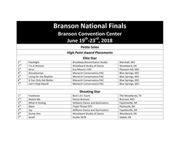 Branson National Finals