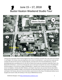 June 15 – 17, 2018 Buster Keaton Weekend Studio Tour