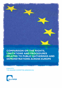 Comparison on the Rights, Limitations and Procedures Related to Public Gatherings and Demonstrations Across Europe