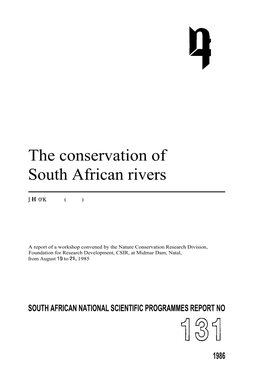 The Conservation of South African Rivers