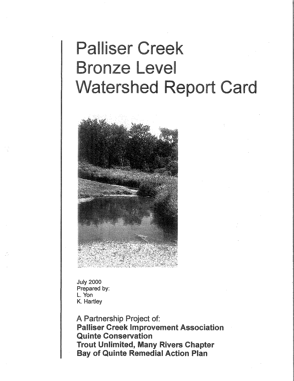 Palliser Creek Bronze Level Watershed Report Card