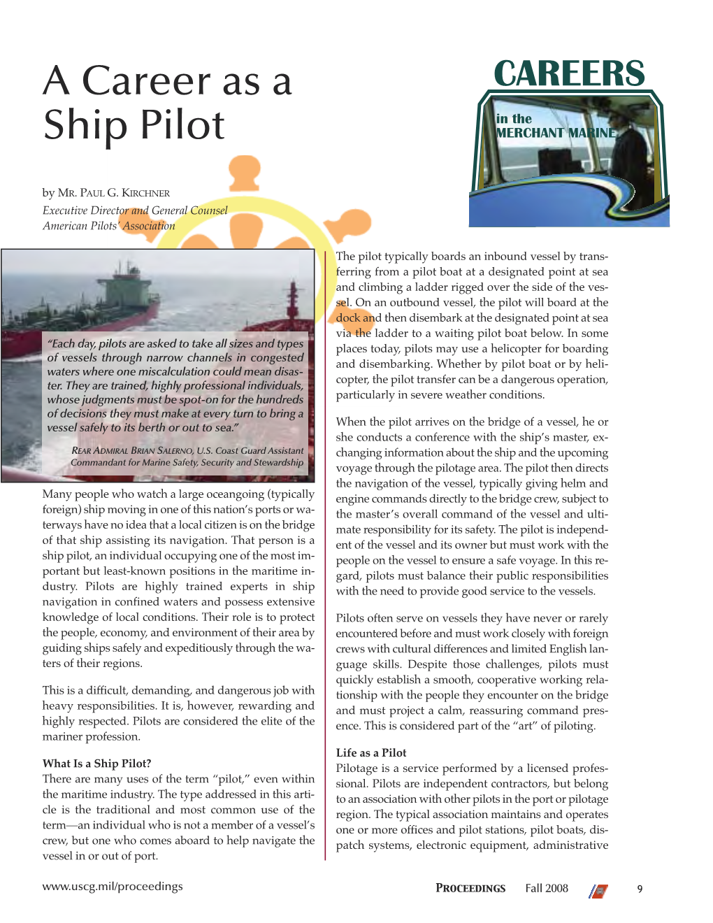 A Career As a Ship Pilot