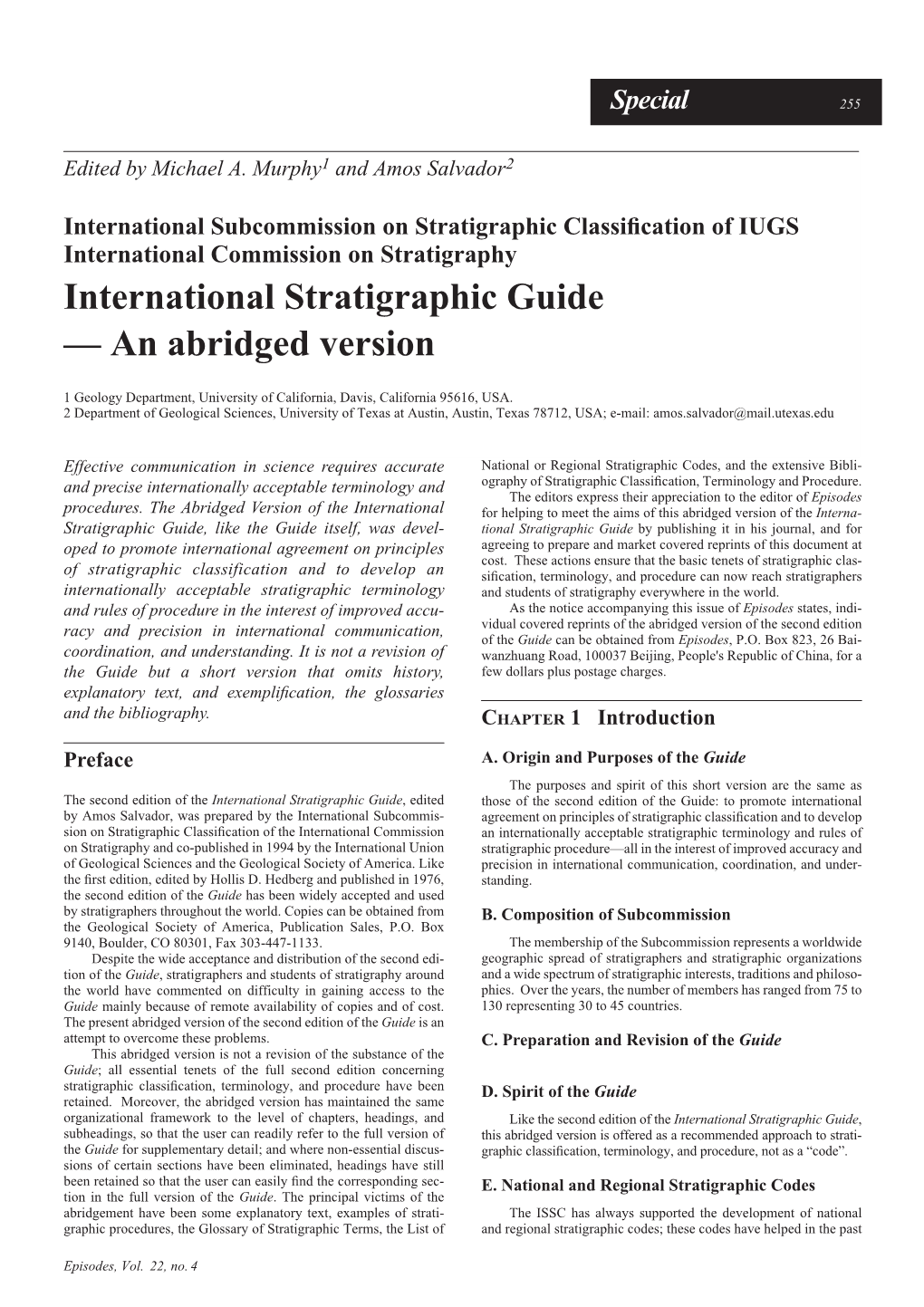 International Stratigraphic Guide — an Abridged Version