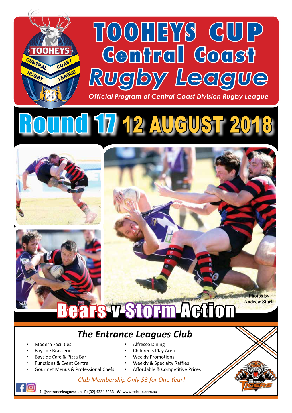 TOOHEYS CUP Central Coast Rugby League Official Program of Central Coast Division Rugby League