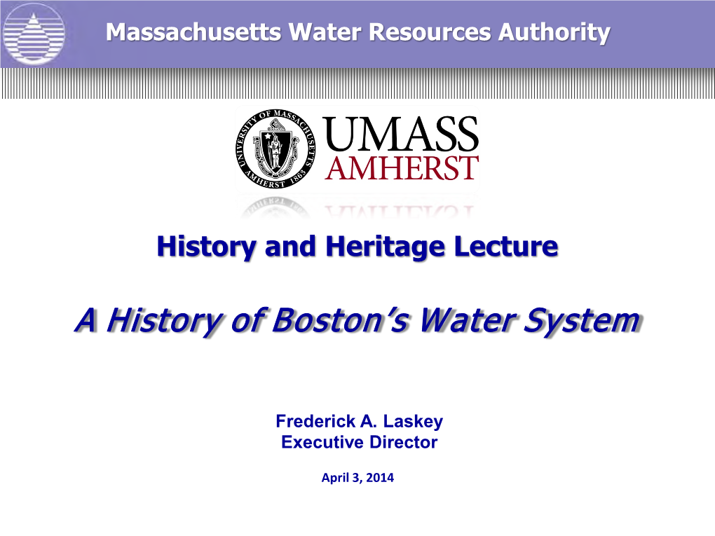 A History of Boston's Water System