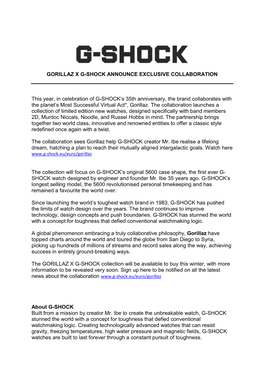 Gorillaz X G-Shock Announce Exclusive Collaboration