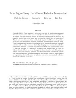 From Fog to Smog: the Value of Pollution Information∗