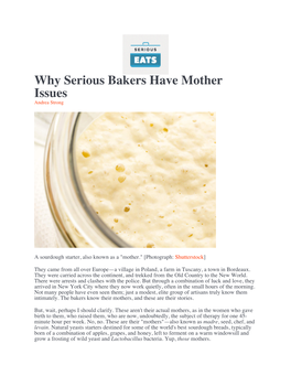 Why Serious Bakers Have Mother Issues Andrea Strong