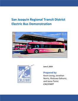 San Joaquin Regional Transit District Electric Bus Demonstration