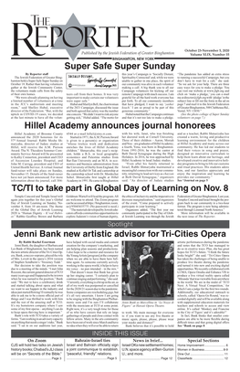 Super Safe Super Sunday Hillel Academy Announces Journal