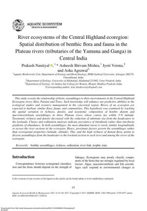 River Ecosystems of the Central Highland Ecoregion: Spatial