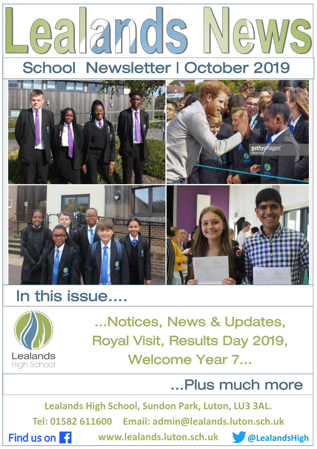 In This Issue…. School Newsletter | October 2019