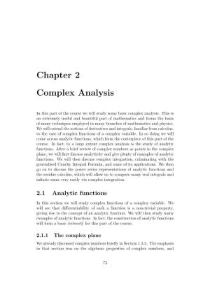 Chapter 2 Complex Analysis