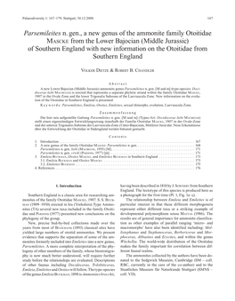 Parsemileites N. Gen., a New Genus of the Ammonite