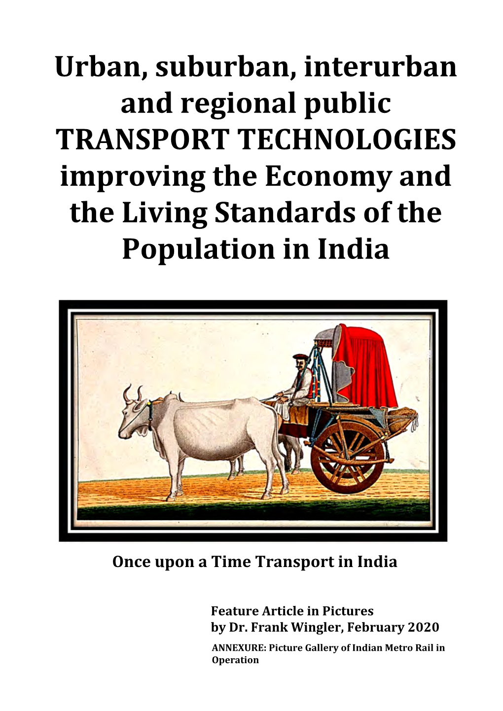 Improving Urban Transportation India