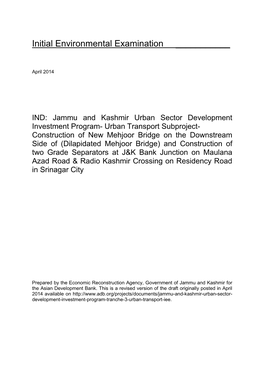 41116-043: Jammu and Kashmir Urban Sector Development Investment Program