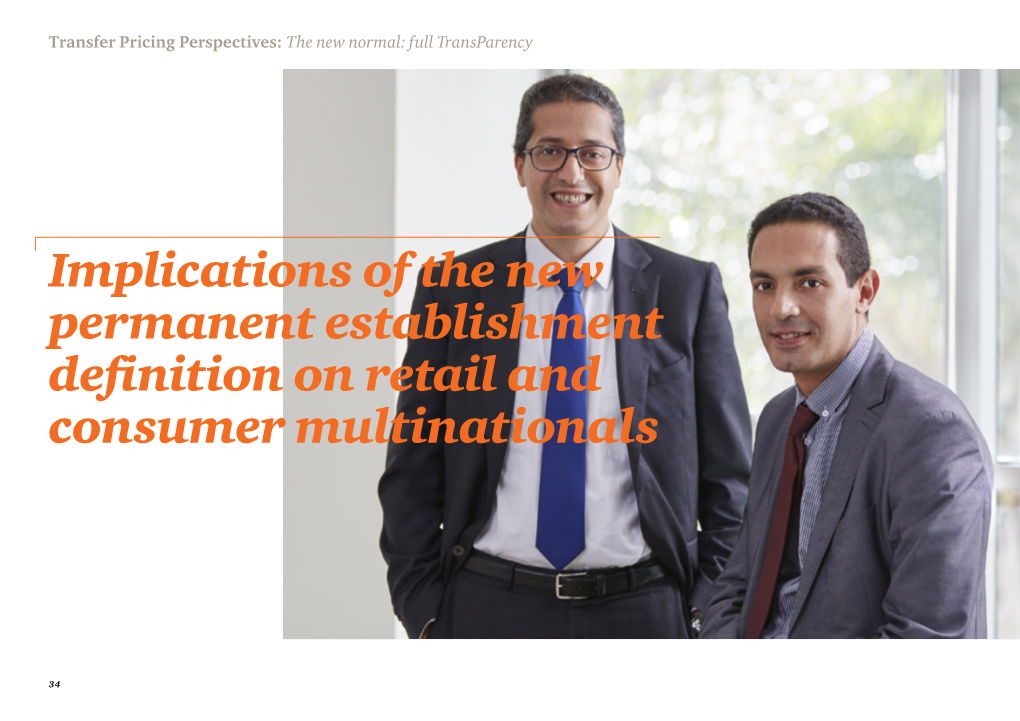 Implications of the New Permanent Establishment Definition on Retail and Consumer Multinationals