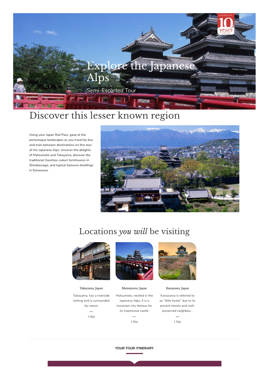 Explore the Japanese Alps Semi-Escorted Tour