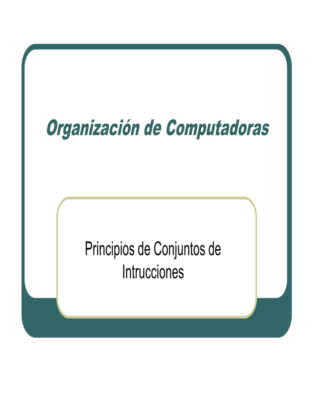 Organización De Computadoras