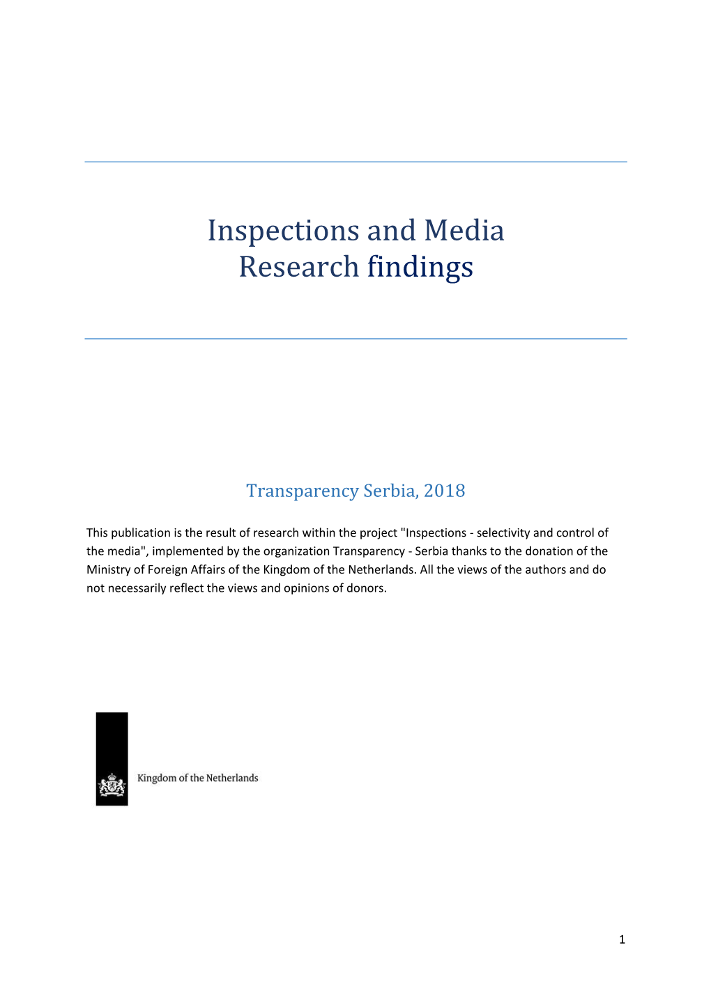 Inspections and Media Research Findings