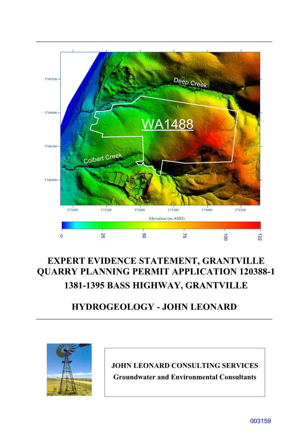 WA1488 Panel Hearing Expert Evidence Statement Hydrogeology