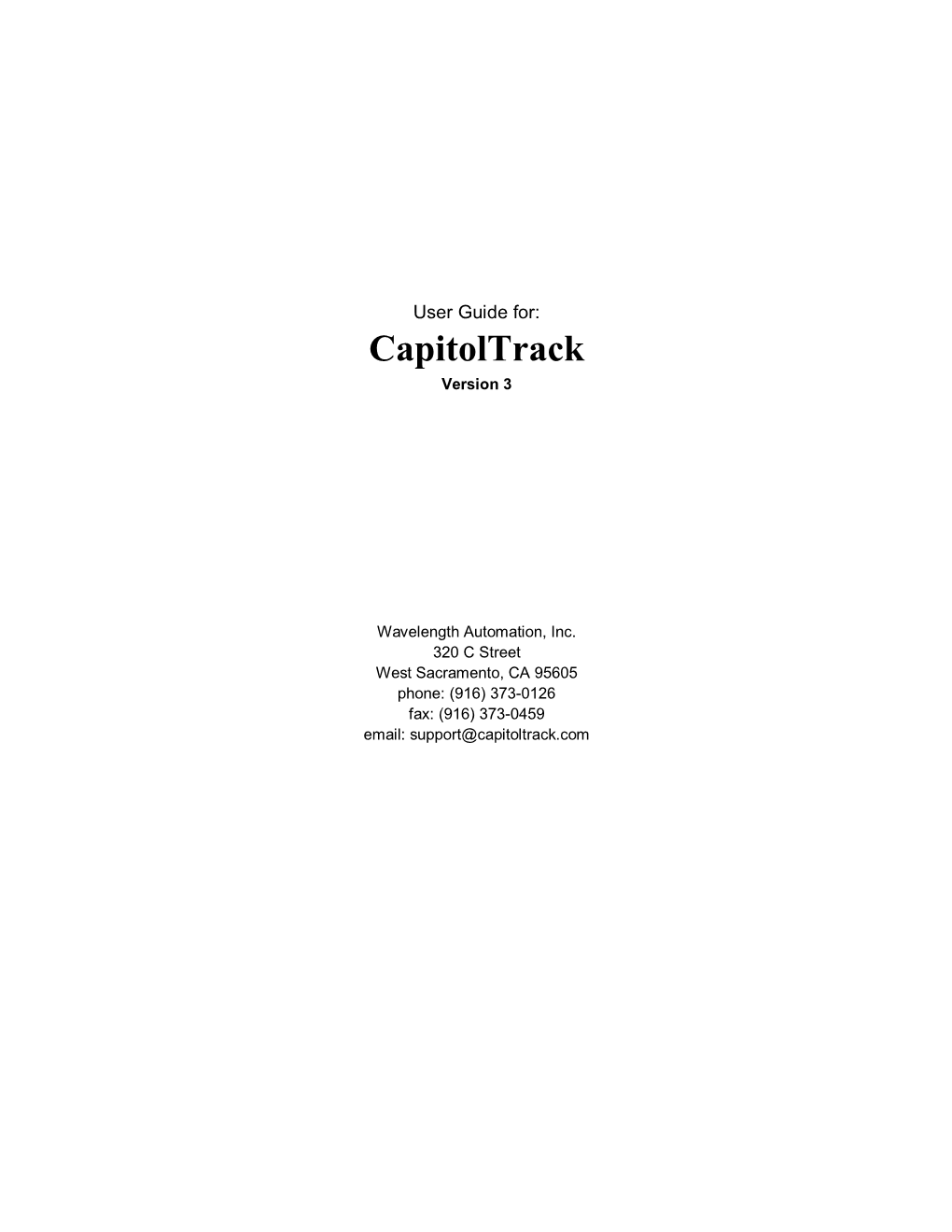 User Guide For: Capitoltrack Version 3