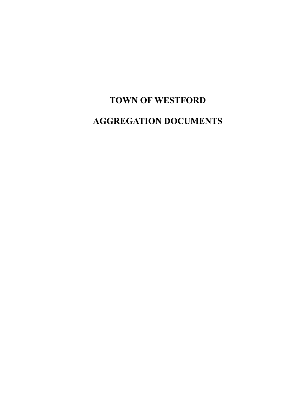 Town of Westford Aggregation