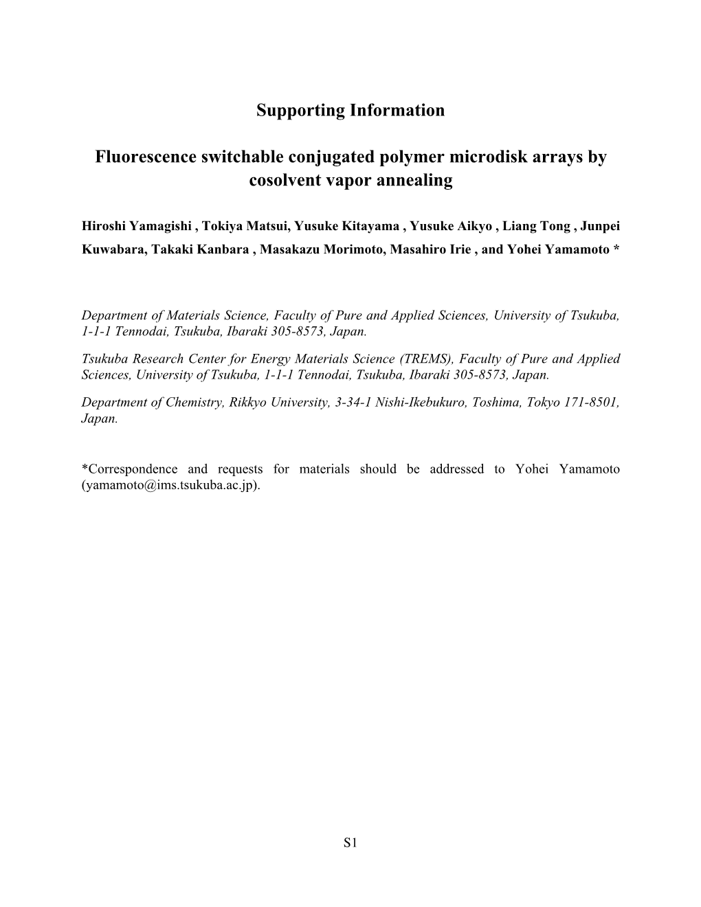 Supporting Information Fluorescence Switchable Conjugated Polymer