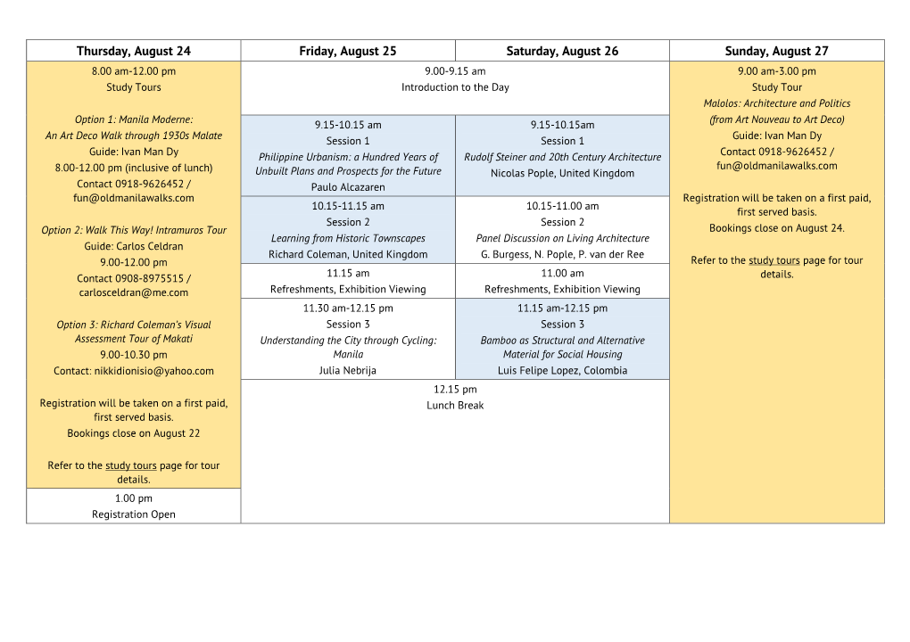 MANILA Festival Programme