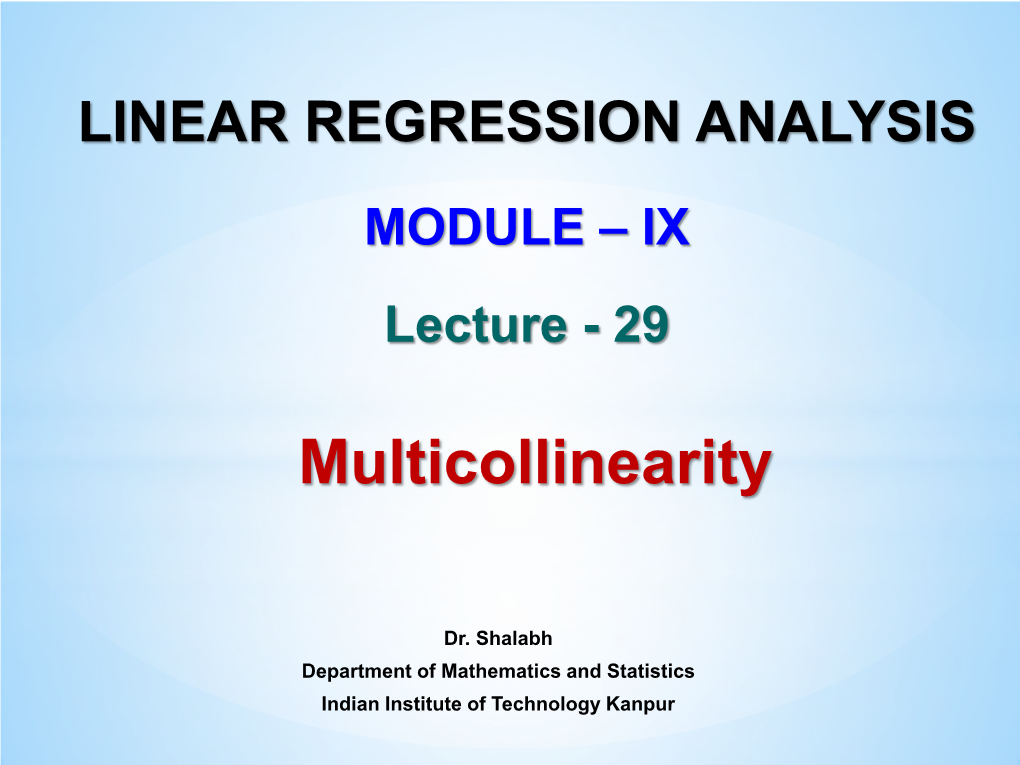 Multicollinearity