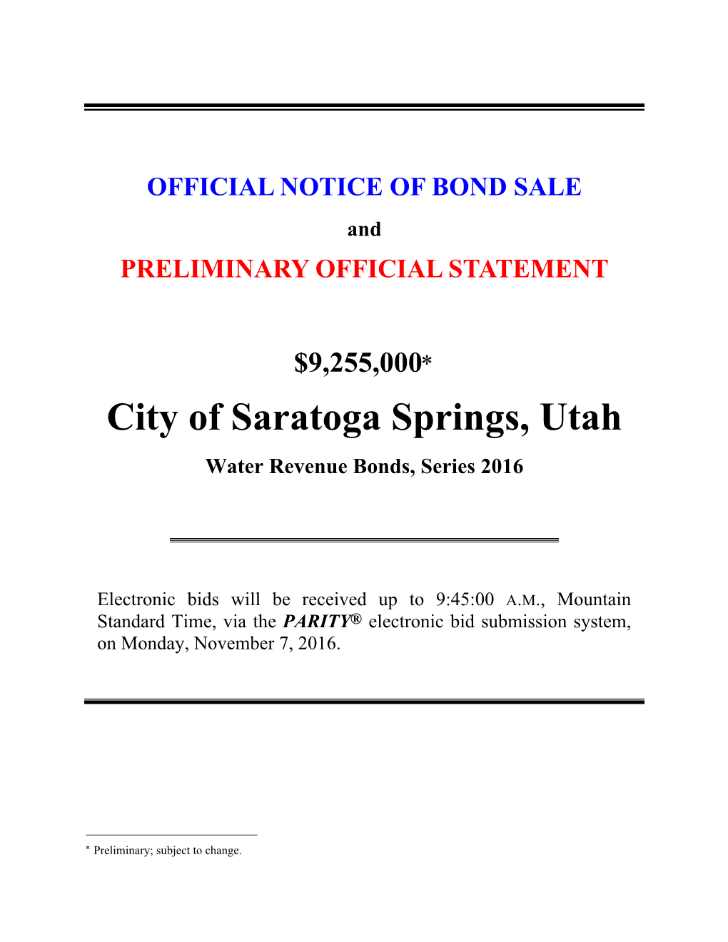 City of Saratoga Springs, Utah