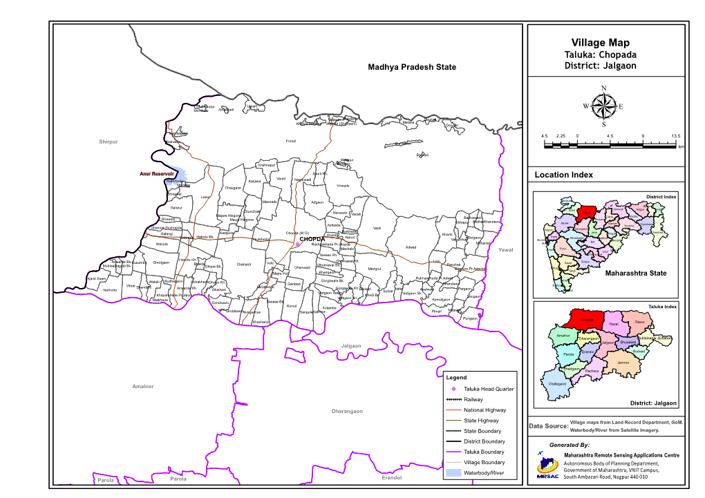 Village Map Taluka: Chopada Madhya Pradesh State District: Jalgaon