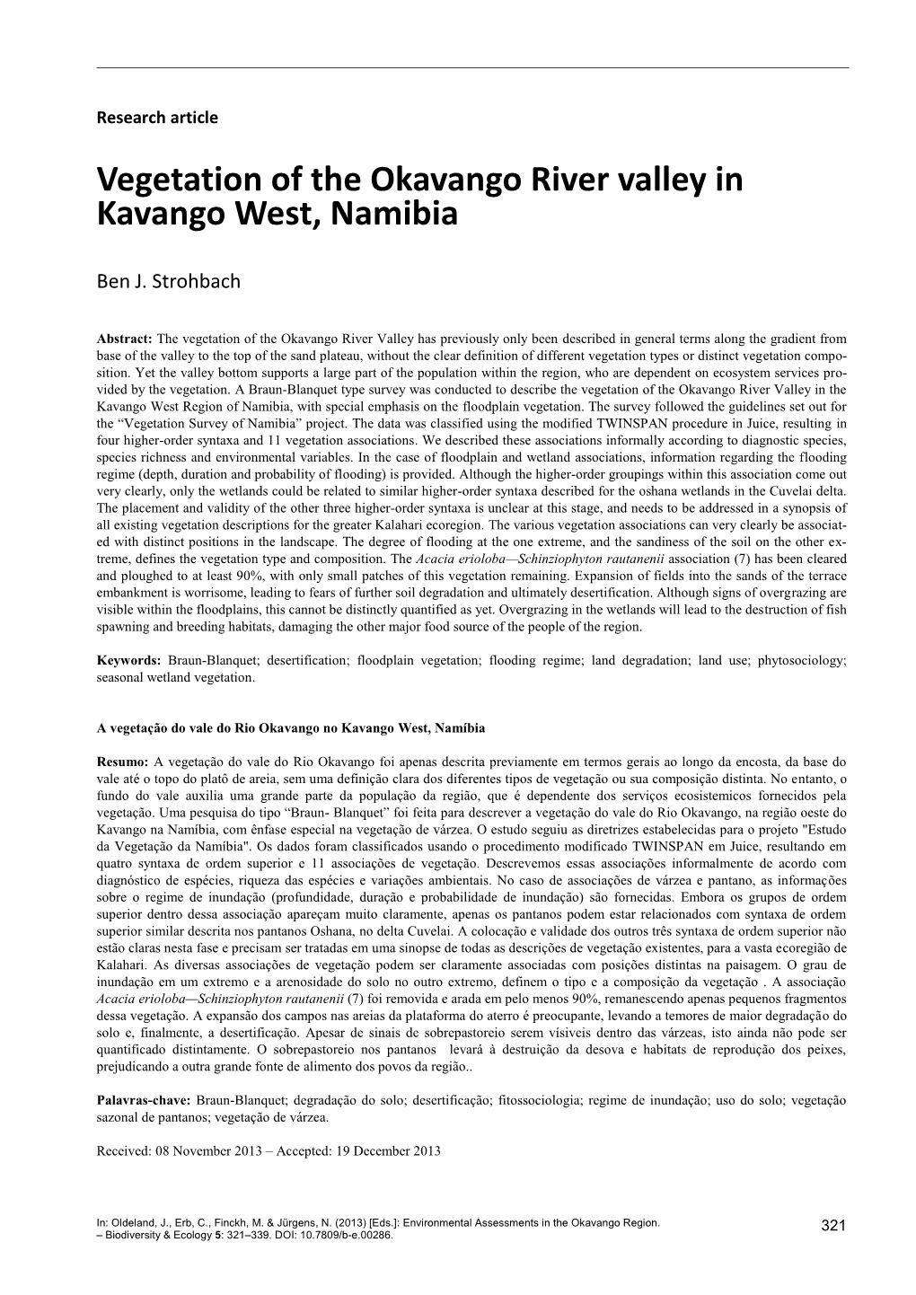 Vegetation of the Okavango River Valley in Kavango West, Namibia