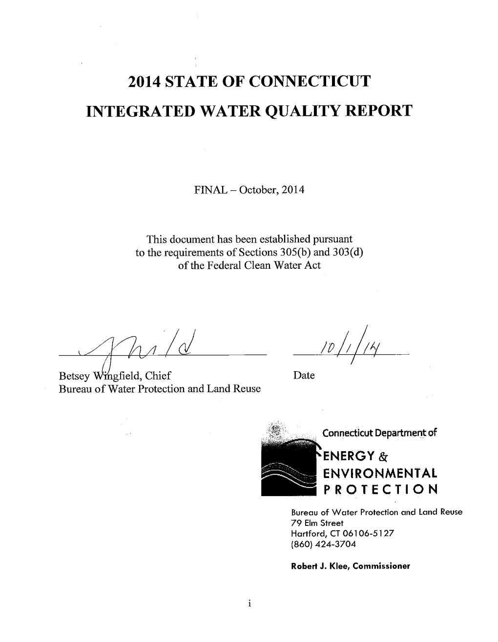 2014 DEEP Integrated Water Quality Report.Pdf
